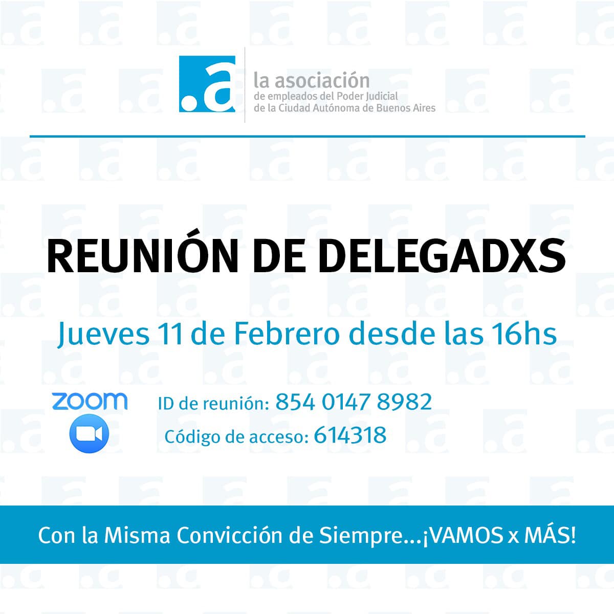 Reunión de Delegados - Jueves 11 de Febrero a las 16hs